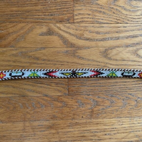 Vintage 70s beaded tribal thunderbird belt fits waist 25.5\